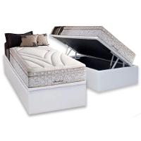 Cama Box Baú Solteiro: Colchão Molas Masterpocket Ensacadas Herval Maxspring American + Base Crc Courano White (88x188) - 1