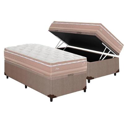 Cama Box Baú Solteiro: Colchão Molas Masterpocket Ensacadas Herval Maxspring Nesser + Base Crc Courano Clean (88x188)