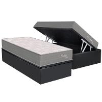 Cama Box Baú Solteiro: Colchão Molas Ensacadas Orthoflex Orvieto New + Base Crc Suede Gray (88x188) - 1