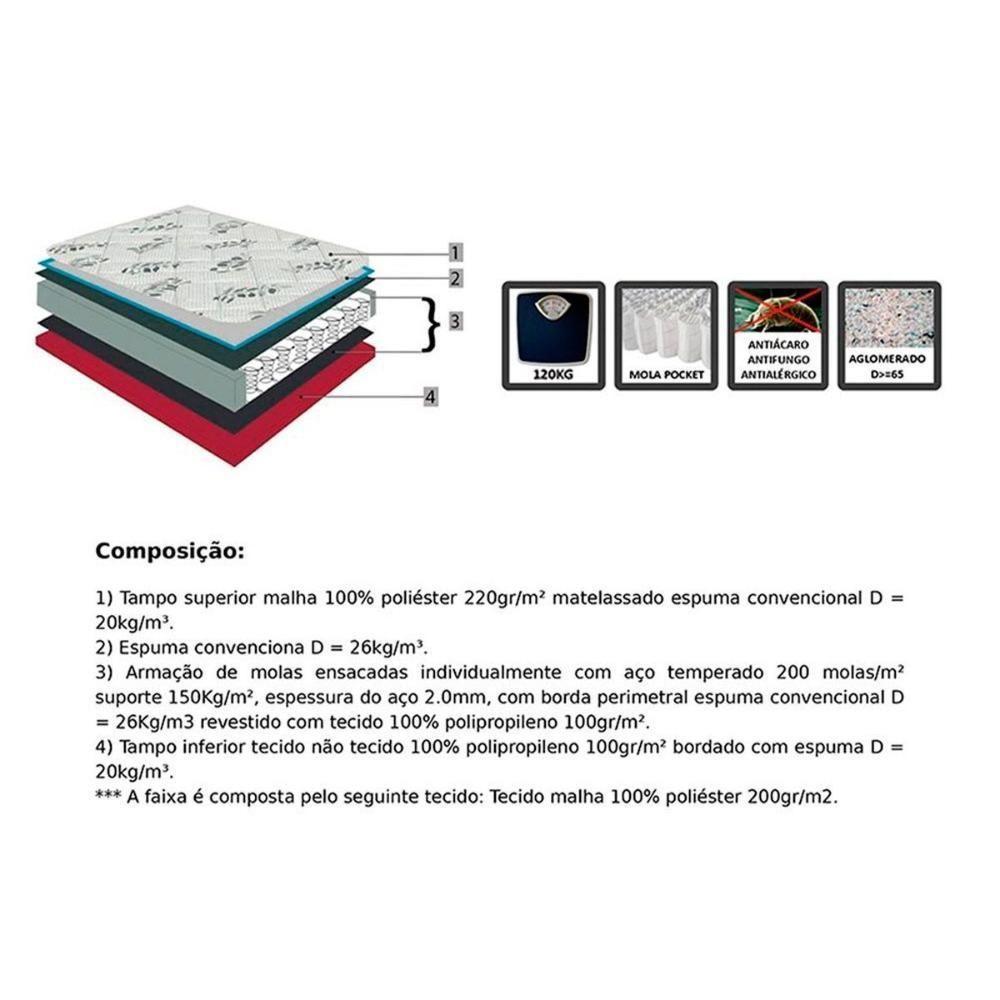 Cama Box Baú Solteiro: Colchão Molas Ensacadas Orthoflex Starflex + Base Crc Suede Black (88x188) - 3