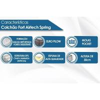 Cama Box Baú Solteiro: Colchão Molas Superpocket Ensacadas Ortobom Fort Airtech + Base Crc Suede Clean (88x188) - 2