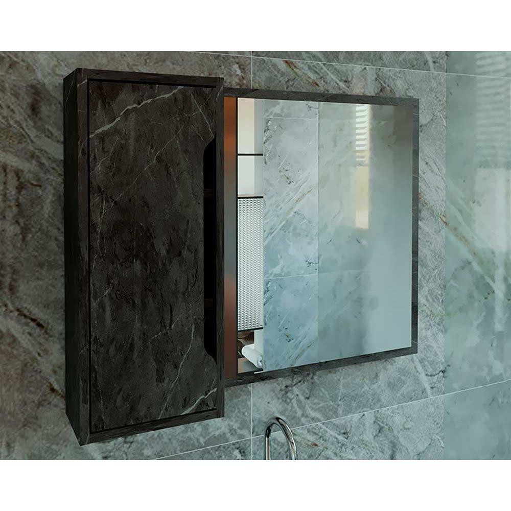 Armário P- Banheiro Bn3645 80x60cm Mármore Lunar - Tecno Mobili - 1