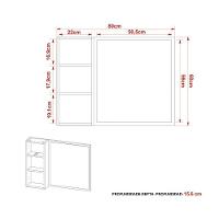 Armário P- Banheiro Bn3645 80x60cm Mármore Lunar - Tecno Mobili - 6