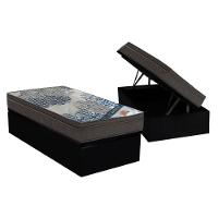 Cama Box Baú Solteiro: Colchão Molas Superpocket Ensacadas Ortobom Iso + Base Crc Courano Black (88x188) - 1