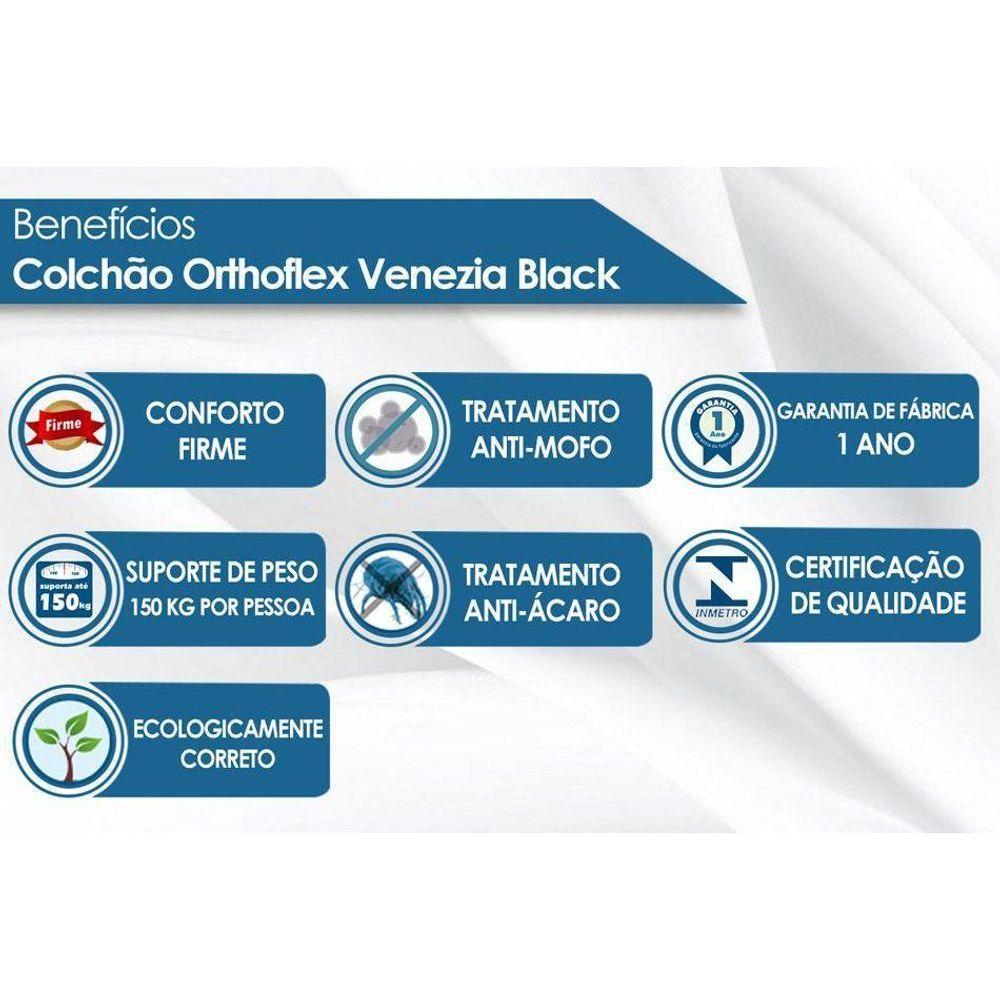 Cama Box Baú Solteiro: Colchão Molas Bonnel Orthoflex Venezia Black + Base Crc Courano Black (88x188) - 3