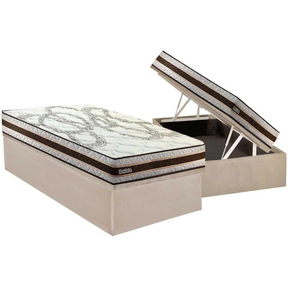 Conjunto Box Baú Solteiro: Colchão Espuma Paropas D45 Resiste Hotel Douface + Base Crc Suede Clean (88x188) - 1