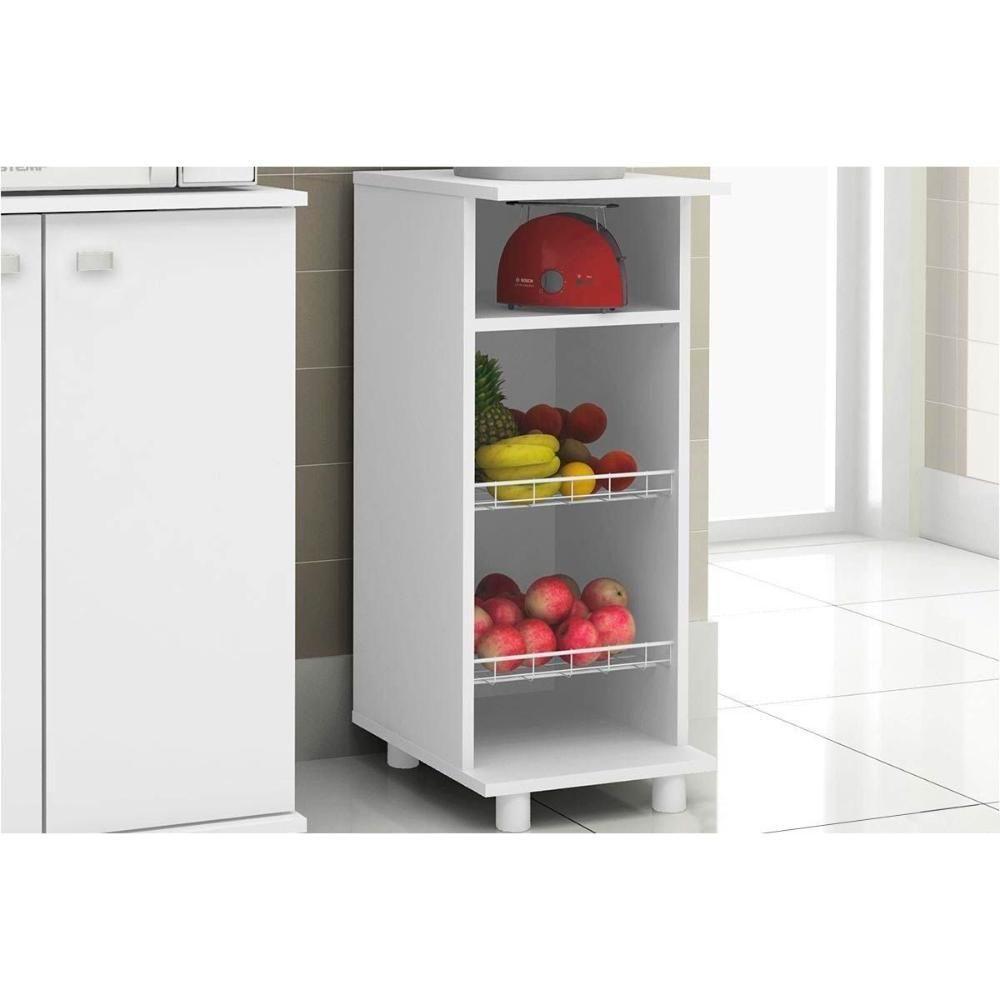 Balcão De Cozinha Fruteira Bf-3206 C- 2 Cestos 31cm Branco - Tecno Mobili - 1
