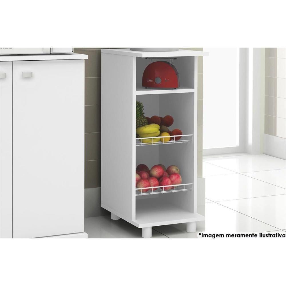 Balcão De Cozinha Fruteira Bf-3206 C- 2 Cestos 31cm Branco - Tecno Mobili - 8