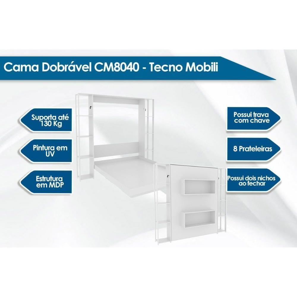 Cama Dobrável Cm8040 Branco - Tecno Mobili - 2