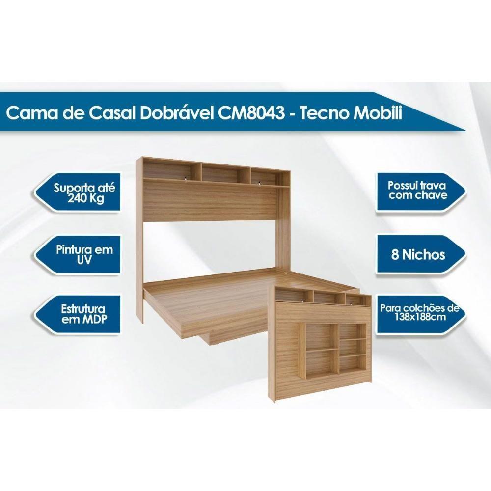 Cama Dobrável Ccm8043 Amêndoa - Tecno Mobili - 2