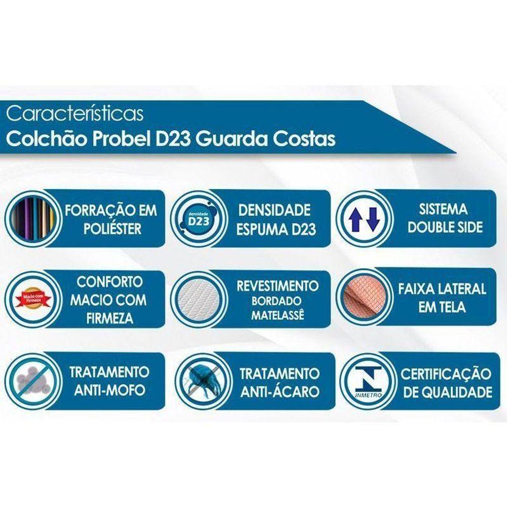 Cama Box Baú Solteiro: Colchão Molas Ensacadas Probel D23 Guarda Costas Super Resistente + Base Crc Suede Gray (88x188) - 2