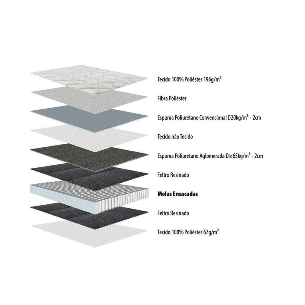 Conjunto Box Baú Solteiro: Colchão Molas Herval Ensacadas Toronto + Base Crc Suede Brown (88x188) - 4