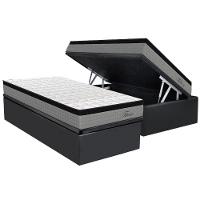 Cama Box Baú Solteiro: Colchão Molas Ensacadas Orthoflex Titan + Base Crc Suede Gray (88x188) - 1