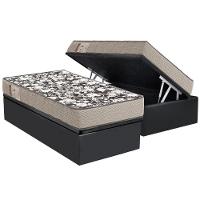 Conjunto Box Baú Solteiro: Colchão Espuma Ortobom D26 Physical Ultra Resistente + Base Crc Suede Gray (88x188) - 1