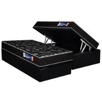 Conjunto Box Baú Solteiro: Colchão Espuma Plumatex D28 Isopluma + Base Crc Suede Black (88x188) - 1