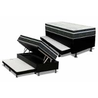 Conjunto Box Baú Solteiro: Colchão Molas Orthoflex Bonnel Venezia Black + Base Crc Courano Black (88x188) - 1