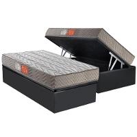 Conjunto Box Baú Solteiro: Colchão Molas Paropas D45 Pasquale Gray + Base Crc Suede Gray (88x188) - 1