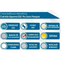 Conjunto Box Baú Solteiro: Colchão Molas Paropas D33 D45- Pro Sono Double Face Prata + Base Crc Courano White (88x188)