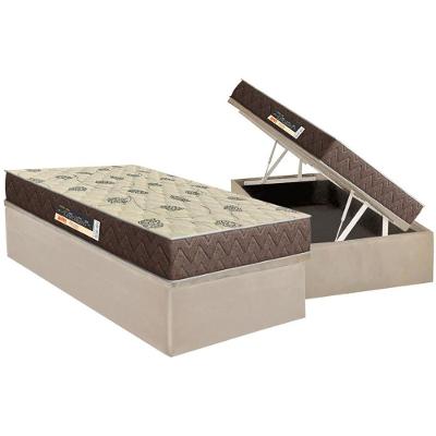 Conjunto Box Baú Solteiro: Colchão Molas Orthoflex D28 Livorno + Base Crc Suede Clean (88x188)