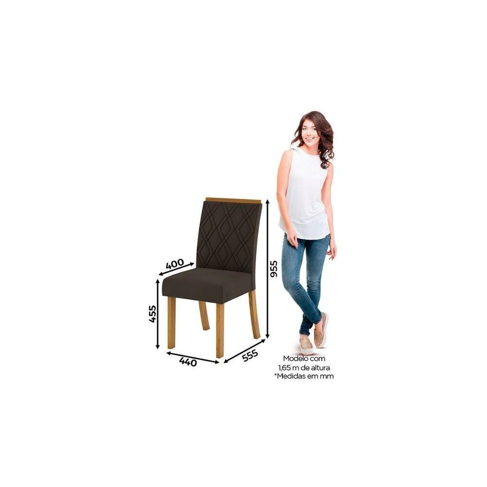 Conjunto: Mesa De Cozinha Epic Tampo Madeirado C- Vidro 160x90cm E 6 Cadeiras Vita Nature-linho - Henn - 5