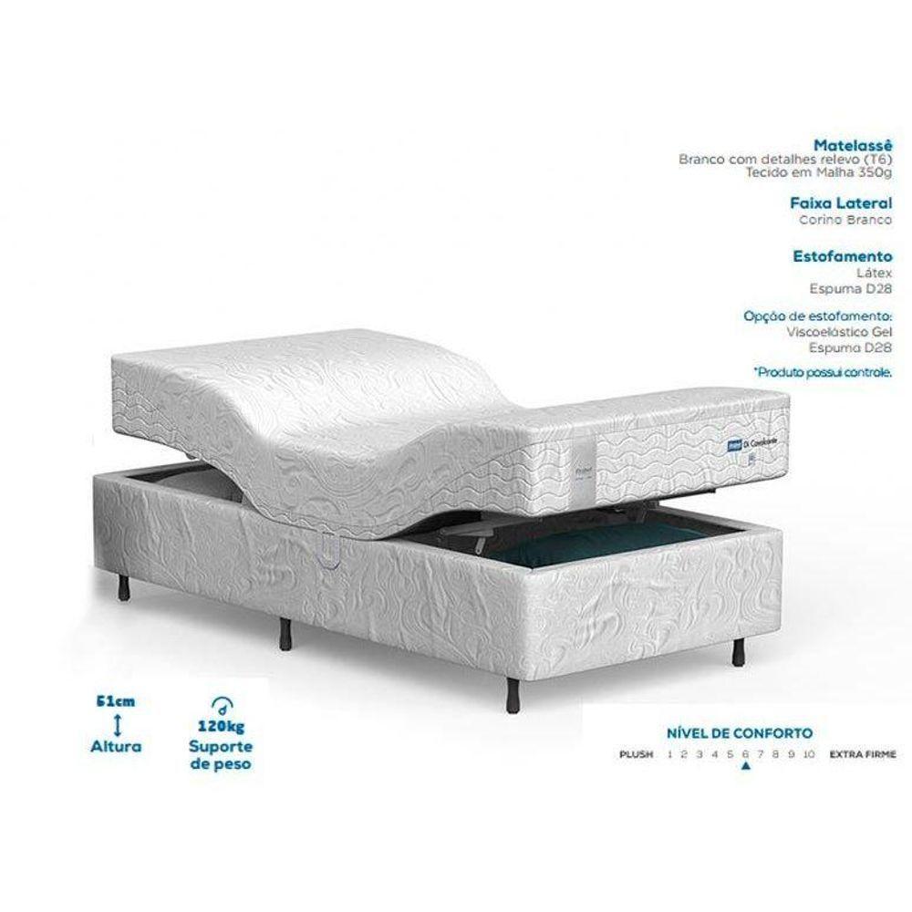 Conjunto Box Solteiro: Colchão Espuma Probel Di Cavalcante Látex + Box Articulável Elétrica C- Controle (0.80x2,00x0,51) - 2