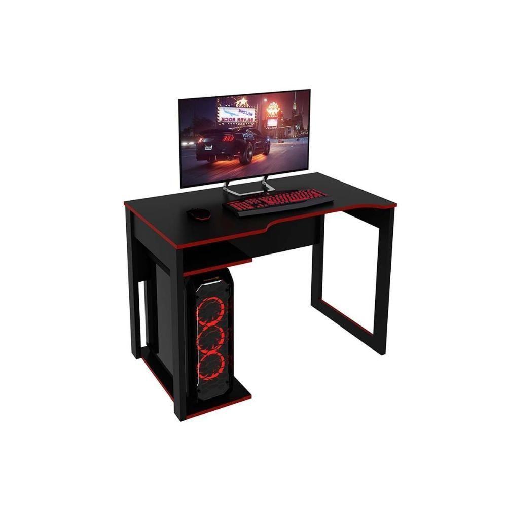 Mesa De Computador Solteiro Gamer Me4161 Preto-vermelho - Tecno Mobili - 1