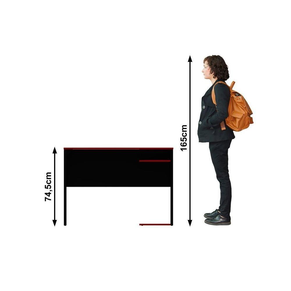 Mesa Computador Gamer Me4161 + Balcão Me4164 - 2 Peças Preto-vermelho - Tecno Mobili - 3