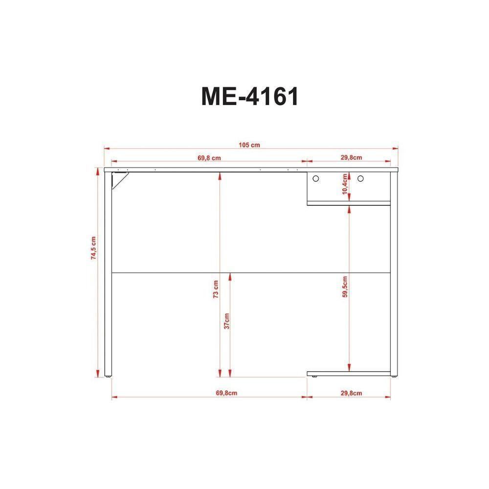 Mesa Computador Gamer Me4161 + Balcão Me4164 - 2 Peças Preto-vermelho - Tecno Mobili - 5