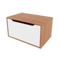 Balcão P- Banheiro Suspenso Bn3646 S- Cuba C- 1 Porta 60cm Amêndoa-branco - Tecno Mobili