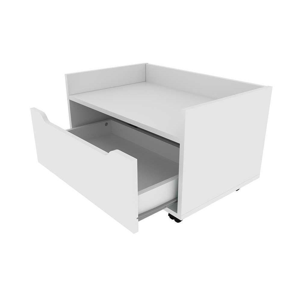 Balcão P- Banheiro Suspenso C- Rodizio Bn3647 S- Cuba C- 1 Gaveta 60cm Branco - Tecno Mobili - 2