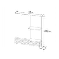 Armário C- Balcão Banheiro Suspenso Bn3601 S- Cuba 80cm E Espelho Bn3614 60cm Amêndoa - Tecno Mobili