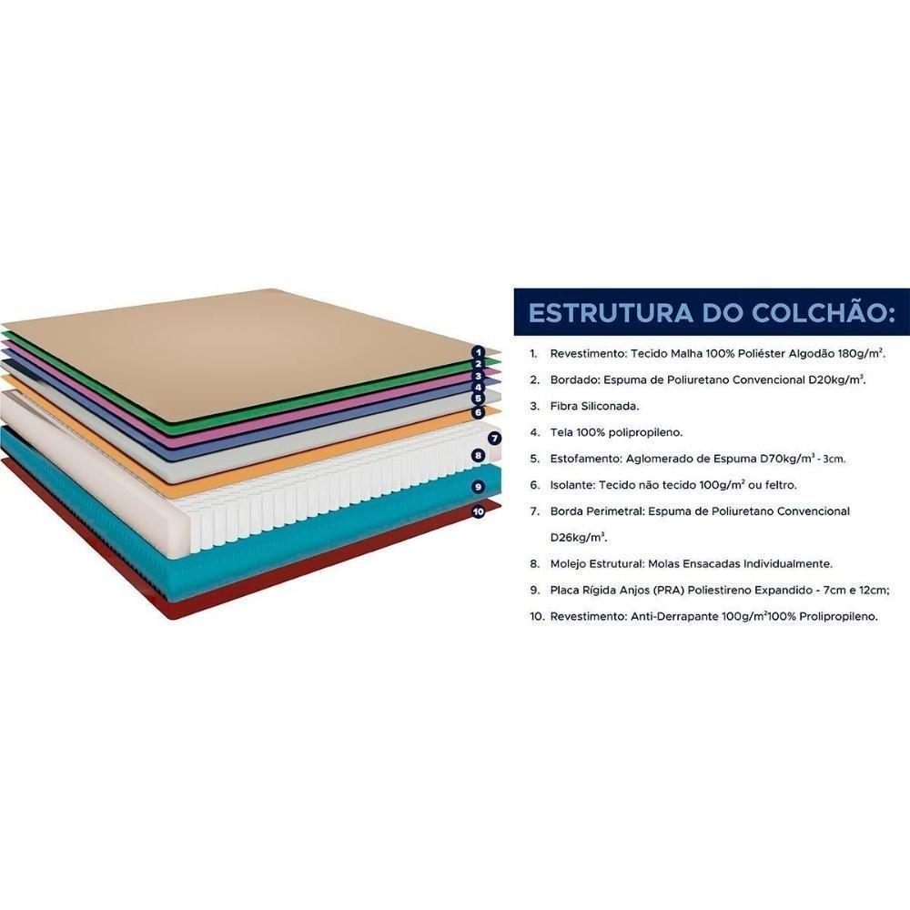 Cama Box Baú Queen: Colchão Molas Superpocket Ensacadas D Angelis Anjos Black Grafite + Base Crc Suede Gray (158x198) - 5