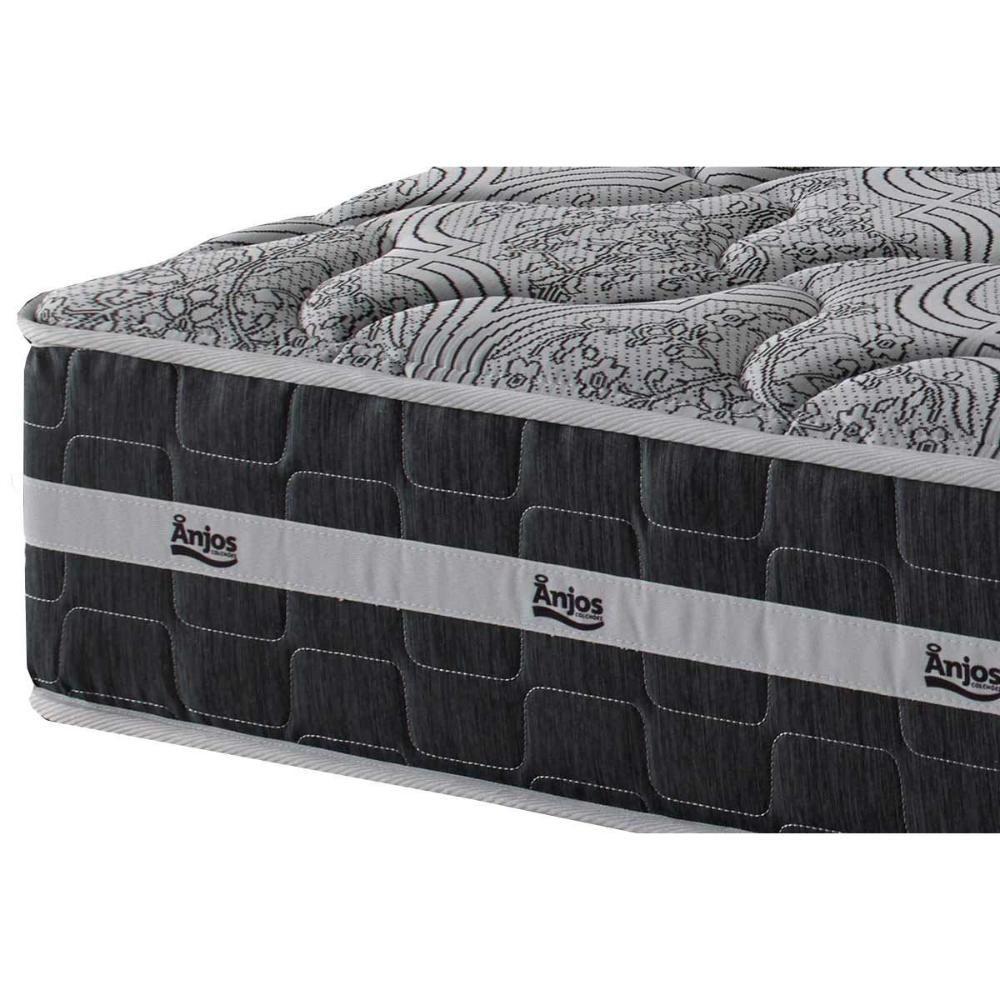 Cama Box Baú Solteiro: Colchão Molas Ensacadas D Angelis Anjos Black Graphite + Base Crc Courano Black (88x188) - 4