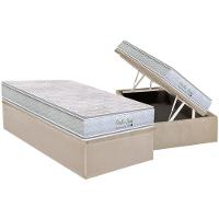 Cama Box Baú Solteiro: Colchão Molas Masterpocket Ensacadas Orthoflex Starflex Dream New + Base Crc Suede Clean (88x188) - 1