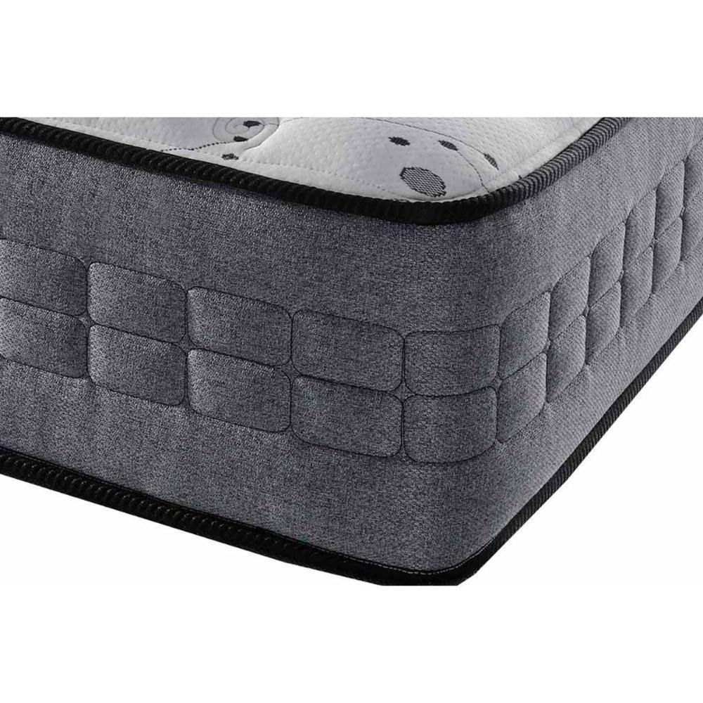 Cama Box Baú Solteiro: Colchão Molas Ensacadas D Angelis Anjos Versalhes + Base Crc Suede Gray (88x188) - 9