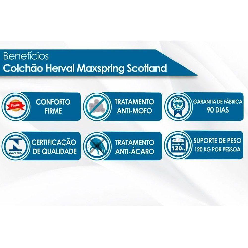 Conjunto Box Baú Solteiro: Colchão Molas Herval Maxspring Scotland + Base Crc Courano Branco (88x188) - 4