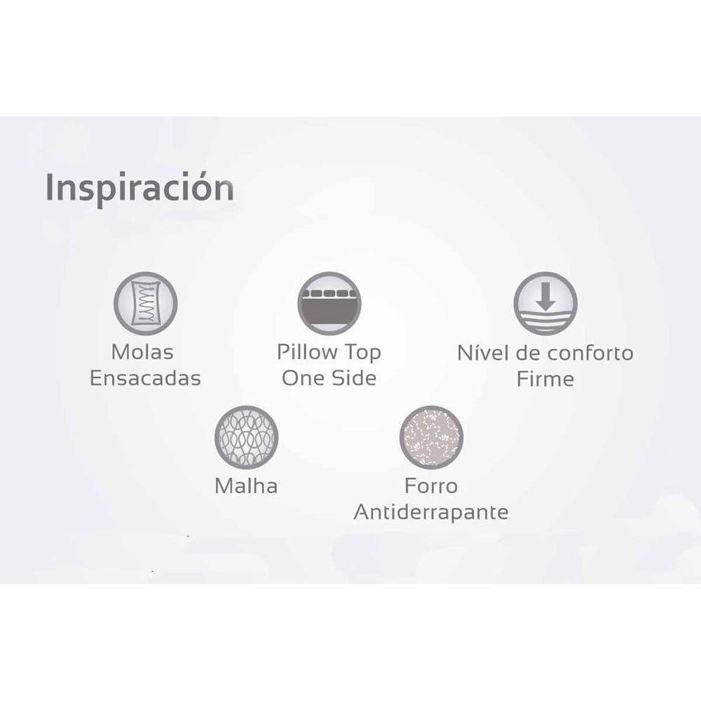 Cama Box Baú Solteiro: Colchão Molas Masterpocket Ensacadas Herval Inspiracion + Base Crc Courano White (88x188) - 2