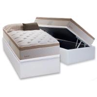 Cama Box Baú Solteiro: Colchão Molas Masterpocket Ensacadas Herval Inspiracion + Base Crc Courano White (88x188) - 1