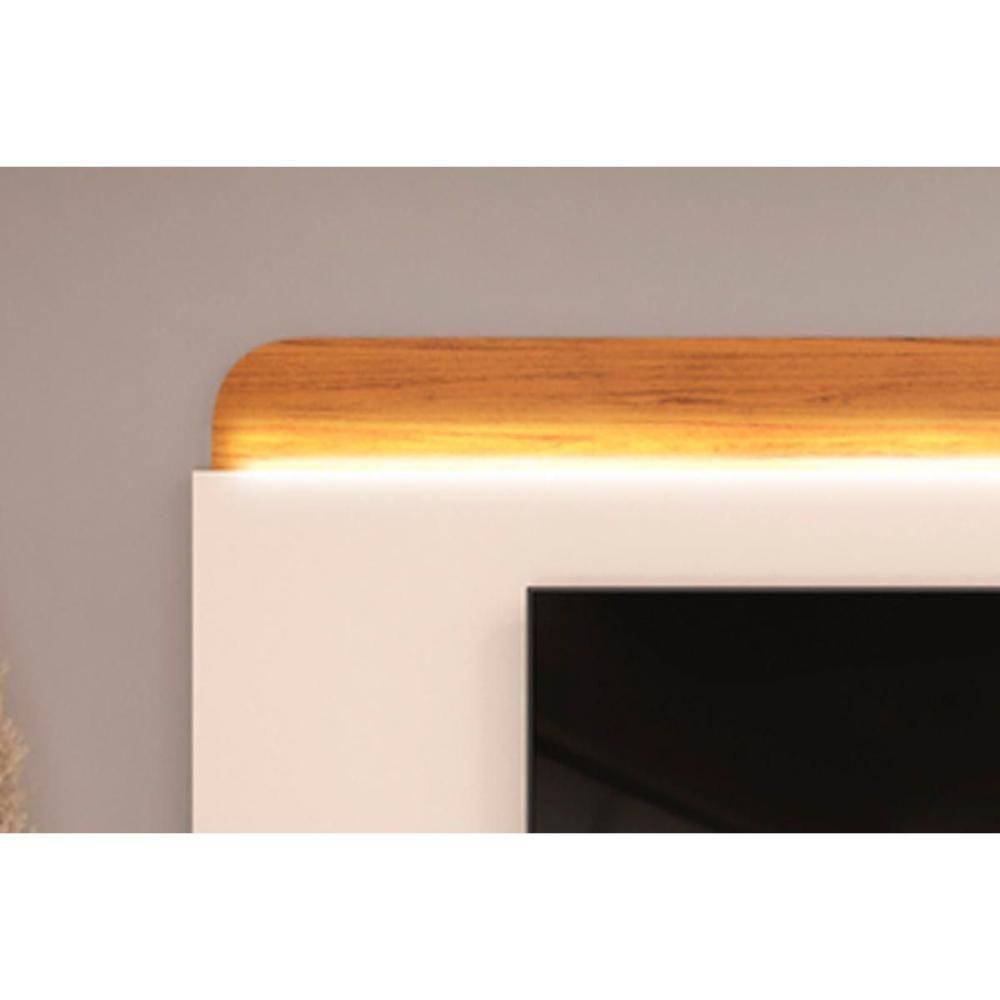 Estante P- Sala Até 75 Polegadas Nadine C- Led E Nichos 220x196cm Off White-freijó - Dj Móveis - 6