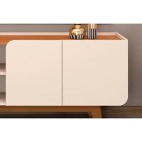 Estante P- Sala Até 75 Polegadas Nadine C- Led E Nichos 220x196cm Off White-freijó - Dj Móveis