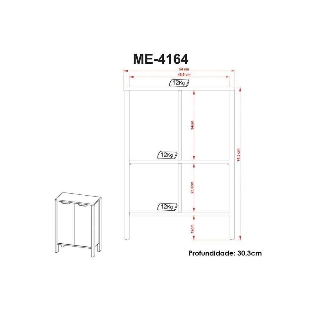 Mesa De Computador Solteiro Gamer Me4161 + Balcão Me4164 - 2 Peças Preto-vermelho - Tecno Mobili - 6