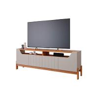 Estante P- Sala Até 70 Pol Moema-sotile C- 4 Portas E Pés 180x197cm Grafite-nature - Permóbili - 6