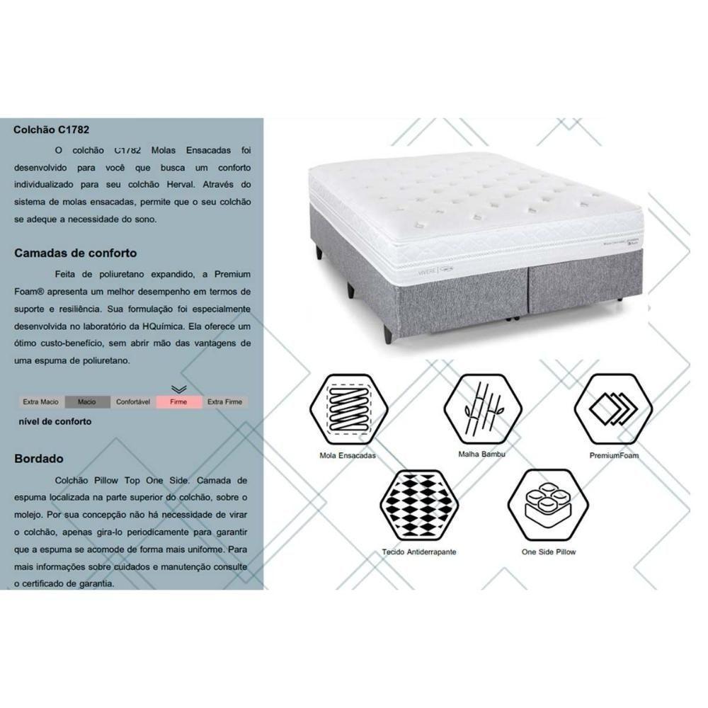Colchão Queen Molas Ensacadas Masterpocket C1782 Pillow Top (158x198x28) - Herval - 2