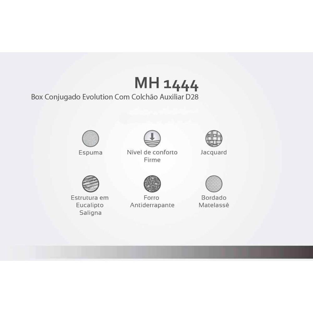 Cama Box Baú C- Auxiliar Solteirao Mh1444 Milano Jacquard White (96x203x42) - Herval - 2