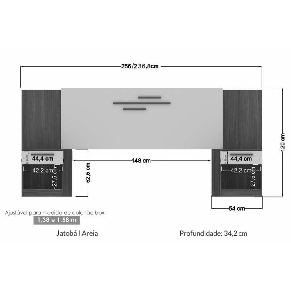 Cabeceira Cama Box Madeirado Casal-queen Loanda C- 2 Mesas E 2 Gavetas Jatobá - Santos Andirá - 4
