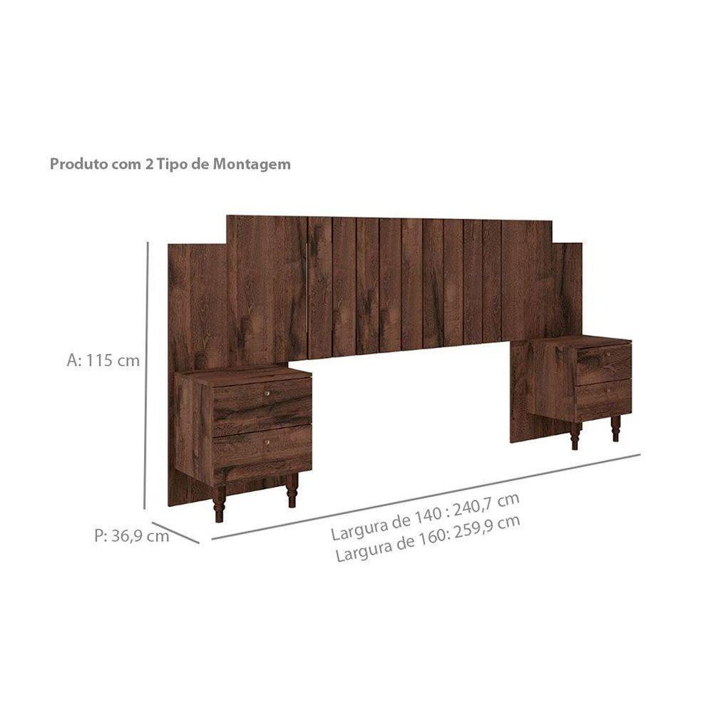 Cabeceira Cama Box Madeirado Casal-quenn Genova C- 2 Mesas E 4 Gavetas Off White - Panan - 2