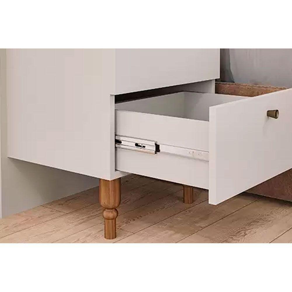 Cabeceira Cama Box Madeirado Casal-quenn Genova C- 2 Mesas E 4 Gavetas Off White - Panan - 4