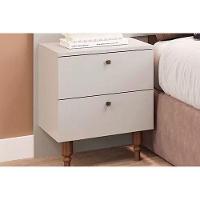 Cabeceira Cama Box Madeirado Casal-quenn Genova C- 2 Mesas E 4 Gavetas Off White - Panan - 3