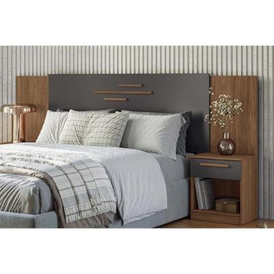 Cabeceira Cama Box Madeirado Casal-queen Loanda C- 2 Mesas E 2 Gavetas Jatobá-grafite - Santos Andirá