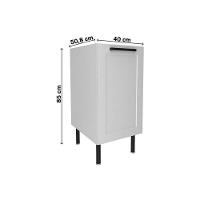 Balcão De Cozinha Cz-3303 S- Tampo C- 1 Porta 40cm Branco - Tecno Mobili - 2
